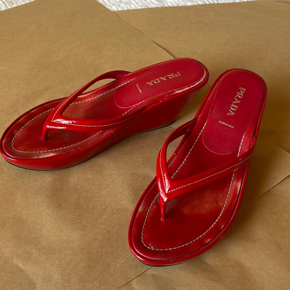 Prada wedge Size 11 B Red